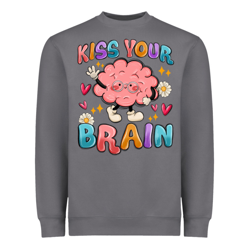 Kiss Your Brain Heavyweight Sweatshirt by MaliasSmallBusiness | Teevron