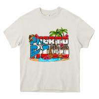 Cream puerto rico and flowers with frog Heavy Core Tee - AdoDesignShop