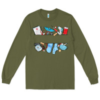 Army Green custom name nurse Long Sleeve Tee - MaliasSmallBusiness