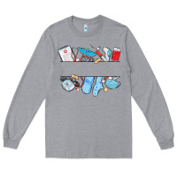 Heather Grey custom name nurse Long Sleeve Tee - MaliasSmallBusiness