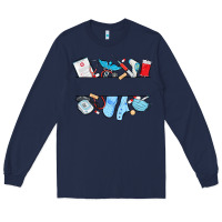 Navy custom name nurse Long Sleeve Tee - MaliasSmallBusiness