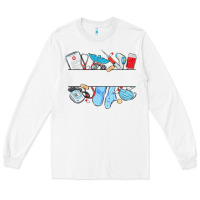 White custom name nurse Long Sleeve Tee - MaliasSmallBusiness