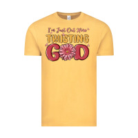 Vintage Mustard i’m just out here trusting god Vintage Tee - MaliasSmallBusiness