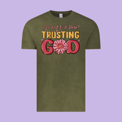 I’m Just Out Here Trusting God Vintage Tee Designed By Maliassmallbusiness