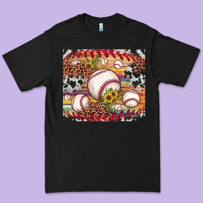 Baseball Leopard Cowhide Sunflower Premium Tee Designed By Jahusdesignshop