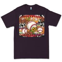 Plum baseball leopard cowhide sunflower Premium Tee - JahusDesignShop