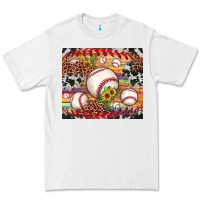 White baseball leopard cowhide sunflower Premium Tee - JahusDesignShop