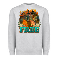 Heather Grey land of the free Heavyweight Sweatshirt - NancyCooperArtShop