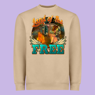 Land Of The Free Heavyweight Sweatshirt Designed By Nancycooperartshop