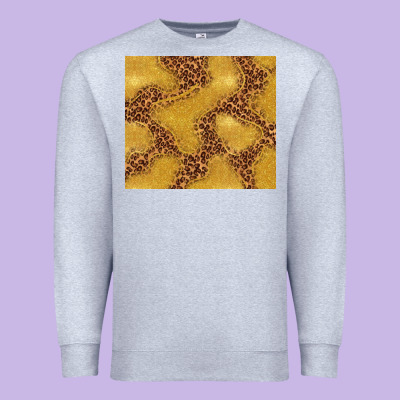 Gold Glitter With Leopard Pattern Premium Sweatshirt Designed By Tumblerdesignbyshophia