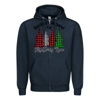 Navy rocking around the christmas tree Zipper Hoodie - Bettercallsaul