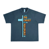 Midnight Navy i can do all things through christ who strengthens Urban Heavy Tee - MaliasSmallBusiness