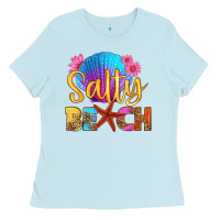 Baby Blue salty beach Ladies Tee - HRA Design Shop
