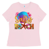Bubblegum Pink salty beach Ladies Tee - HRA Design Shop