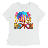 White salty beach Ladies Tee - HRA Design Shop