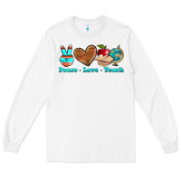 White peace love teach Long Sleeve Tee - NancyCooperArtShop