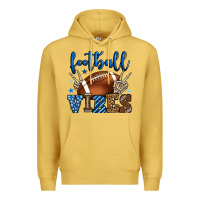 Antique Gold Football vibes blue and grey team color Premium Hoodie - HowdyJamesFarm