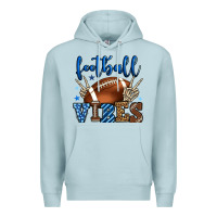 Blue Mist Football vibes blue and grey team color Premium Hoodie - HowdyJamesFarm