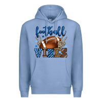 Colony Blue Football vibes blue and grey team color Premium Hoodie - HowdyJamesFarm