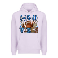 Lilac Football vibes blue and grey team color Premium Hoodie - HowdyJamesFarm