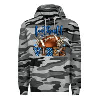 Slate Camo Football vibes blue and grey team color Premium Hoodie - HowdyJamesFarm