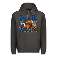 Smoke Football vibes blue and grey team color Premium Hoodie - HowdyJamesFarm