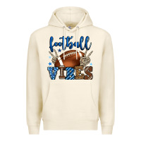 Tofu Football vibes blue and grey team color Premium Hoodie - HowdyJamesFarm