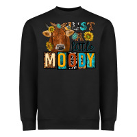 Black just a little moody with cow Heavyweight Sweatshirt - NancyCooperArtShop