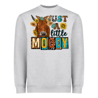Heather Grey just a little moody with cow Heavyweight Sweatshirt - NancyCooperArtShop