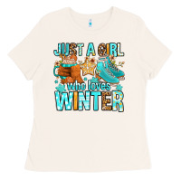Bone just a girl who loves winter Ladies Tee - FaDigitalArtStudio