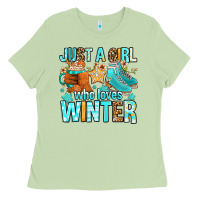 Matcha just a girl who loves winter Ladies Tee - FaDigitalArtStudio