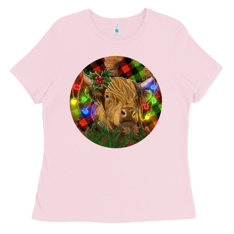 Brown Cow Christmas Ladies Tee by RanaPortraitStore | Teevron