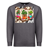 Charcoal Heather cowhide succulent Premium Sweatshirt - TumblerDesignByShophia
