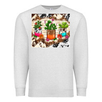 Oatmeal Heather cowhide succulent Premium Sweatshirt - TumblerDesignByShophia