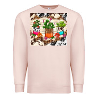 Pale Pink cowhide succulent Premium Sweatshirt - TumblerDesignByShophia
