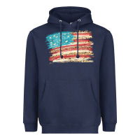 Navy American flag with leopard Heavyweight Hoodie - HowdyJamesFarm