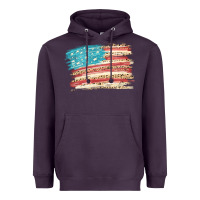 Plum American flag with leopard Heavyweight Hoodie - HowdyJamesFarm