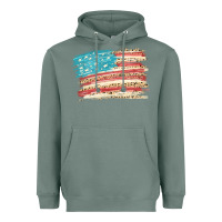 Sage American flag with leopard Heavyweight Hoodie - HowdyJamesFarm