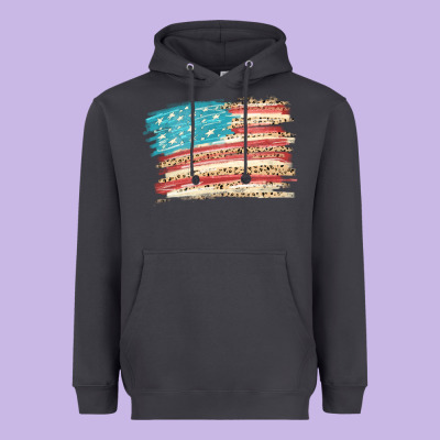 American Flag With Leopard Heavyweight Hoodie Designed By Howdyjamesfarm