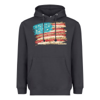 Smoke American flag with leopard Heavyweight Hoodie - HowdyJamesFarm