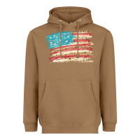 Toasted Coconut American flag with leopard Heavyweight Hoodie - HowdyJamesFarm