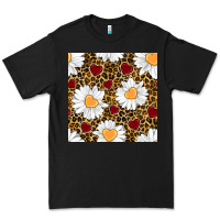Valentines Day Daisy And Leopard Seamless Pattern Premium Tee | Teevron