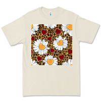 Bone valentines day daisy and leopard seamless pattern Premium Tee - BundleAndBundleShop