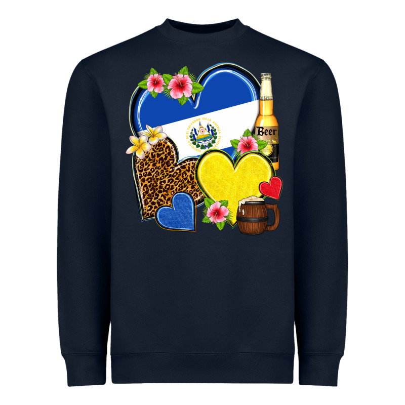 El Salvador Hearts Heavyweight Sweatshirt by NancyCooperArtShop | Teevron