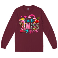 Burgundy little miss first grade Long Sleeve Tee - NancyCooperArtShop