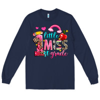 Navy little miss first grade Long Sleeve Tee - NancyCooperArtShop