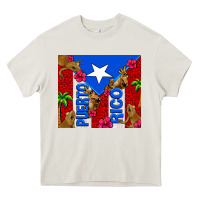 Cream puerto rico coqui leopard Heavy Core Tee - AdoDesignShop