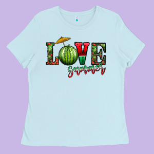 Love Summer Ladies Tee Designed By Cowhidedigitalart