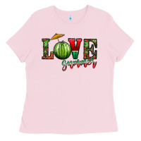 Bubblegum Pink love summer Ladies Tee - CowhideDigitalArt