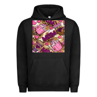 Pigment Black mom coffee cups with leopard seamless pattern bbs Urban Hoodie - BundleAndBundleShop